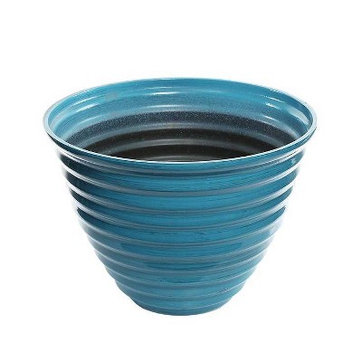 Alpine Corporation Glazed Indoor Outdoor Planter Durable Plastic