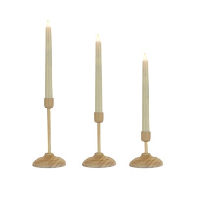 HGTV Flameless Heritage Candle Set Natural Base - National Tree Company