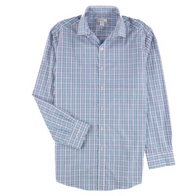 bar III Mens Gingham Button Down Dress Shirt