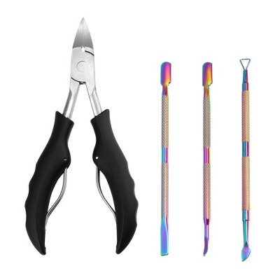 Unique Bargains Toe Nail Clippers Professional Kit 4 Pcs