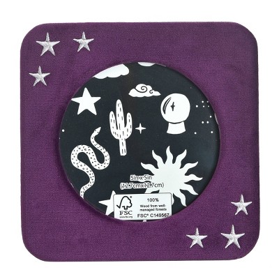 Celestial Garden 5"x5" Purple Velvet Photo Frame