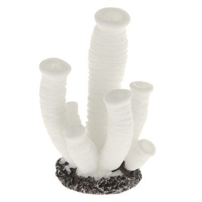 Unique Bargains Coral Reef Decor Mini Faux Coral Decor for Aquarium Decorations White 1.3"x1.77" 1 Pcs