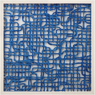 Dahlia Studios 31 1/2" Amaze Blue Square Framed Wall Art
