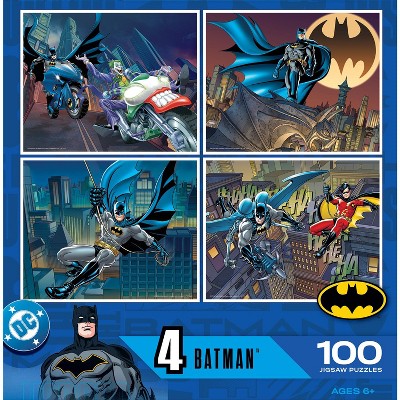 MasterPieces Batman 4-Pack 100 Piece Jigsaw Puzzles for Kids