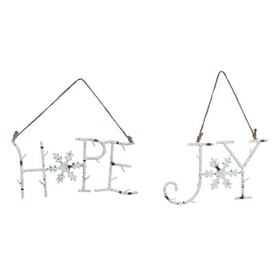 Transpac Metal Snowflake Ornaments Set of 2 Christmas Home Decorations Tree Ornaments Iron Holiday Decor