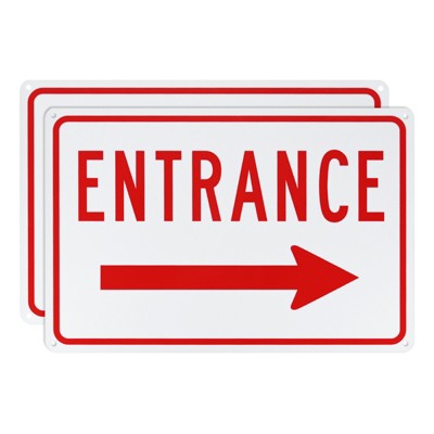 Unique Bargains Aluminum Reflective Rust-Free Waterproof Right Arrow Entrance Signs 2 Pcs