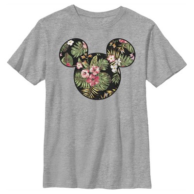 Boy's Disney Mickey Mouse Floral Silhouette T-Shirt