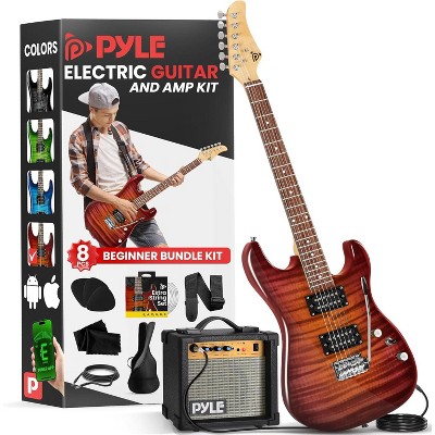 Pyle 6-String Electric Guitar Kit with 10W Amplifier & Accessories