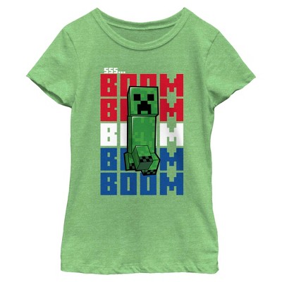 Girls Minecraft Red White and Boom T Shirt