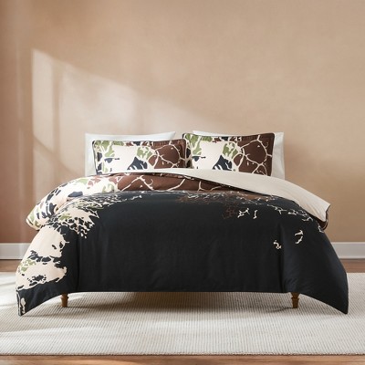 Threaded Roots 3PC Duvet Set - Brown/Neutral