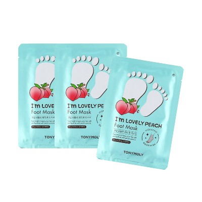 TONYMOLY I'm Lovely Peach Foot Mask - 3pk
