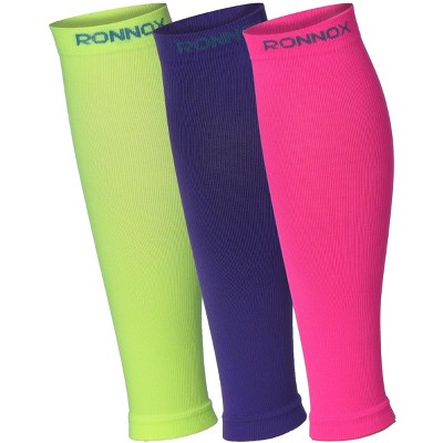 Tipi Toe Unisex 3 Pairs Nature Palette Calf Compression Tube Sleeves 12-14 mmHg Great for Athletic & Medical Use