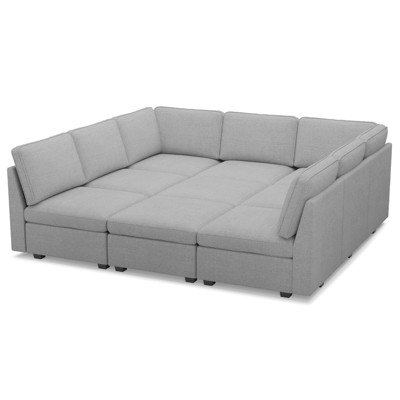Belffin 9-Seater Sleeper Sectional - Convertible Cloud Couch with Plush Chenille & All-Module Storage