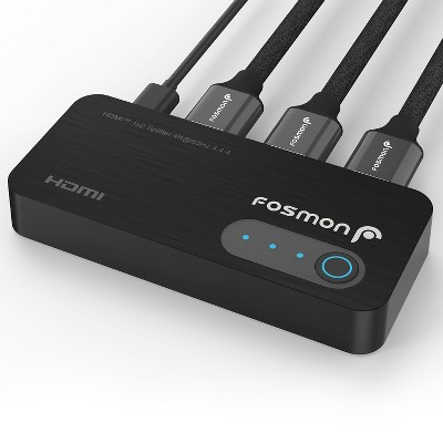 Fosmon 2-Port 4K HDMI 2.0 Splitter for Dual Monitors (Mirror Only), Supports Downscale, HDCP 2.2, HDR10, Dolby, HDMI Splitter for PS5, PS4, Xbox