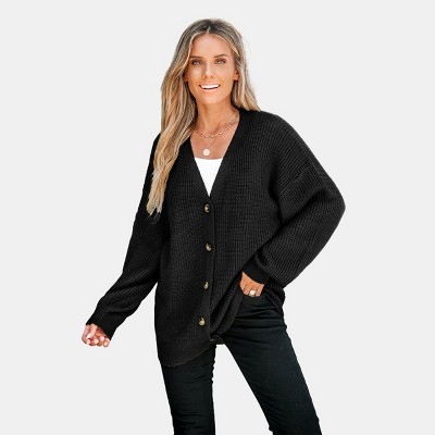 Women's V-Neck Buttoned Cardigan - Cupshe