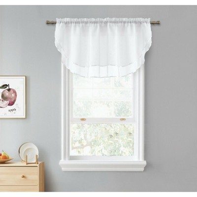 Kate Aurora Living Double Layered Sheer Rod Pocket Ascot Window Valances