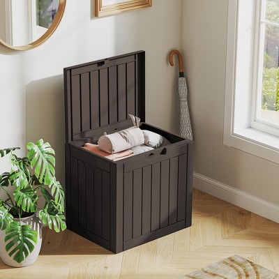 JIONJOY 30Gal Heavy-Duty Waterproof Deck Box w/Lockable Security Lid - UV Resistant Resin Storage