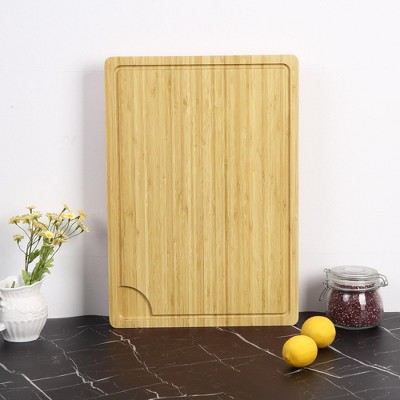 Cutting Board, Bamboo Stove Top Cover, Over the Sink Chopping Board with Juice Groove and Handle