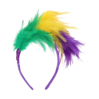 Unique Bargains Women's Color Matching Feathers Headband 1 Pc