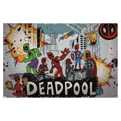 Trends International Marvel Deadpool & Wolverine - Avengers Framed Wall Poster Prints