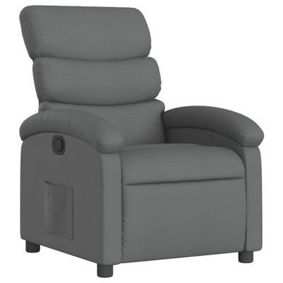 vidaXL Recliner Chair Adjustable Wingback Reclining Chair for Elderly Fabric - Dark Gray Manual Push Back No Massage