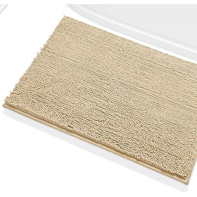 Home Mart Goods Beige Soft Cozy Plush Chenille Bath Mat Bathroom Rug - 39"x24"