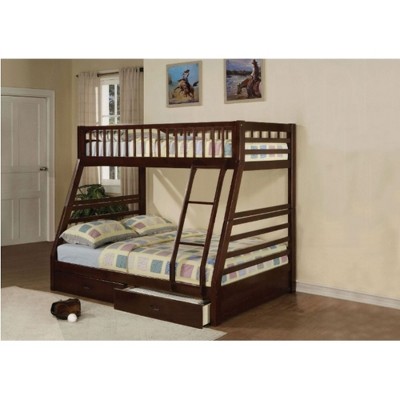 Twin Over Full Bunk Bed with Storage Drawers for Bedroom