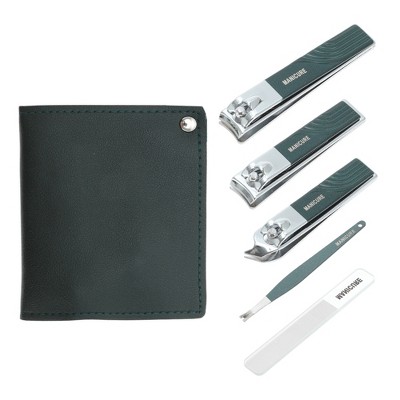 Unique Bargains Square Rotation Nail Clipper Kit 5-piece Set