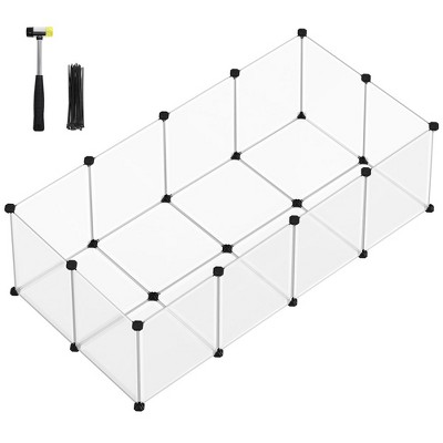 SONGMICS 20 Panels Pet Playpen with Floor, Small Animal Playpen, Pet Fence Indoor, DIY Plastic Enclosure for Guinea Pigs, Bunny, Hamsters, Hedgehogs