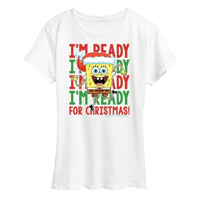 Women's - SpongeBob SquarePants - I'm Ready For Christmas Short Sleeve Graphic T-Shirt