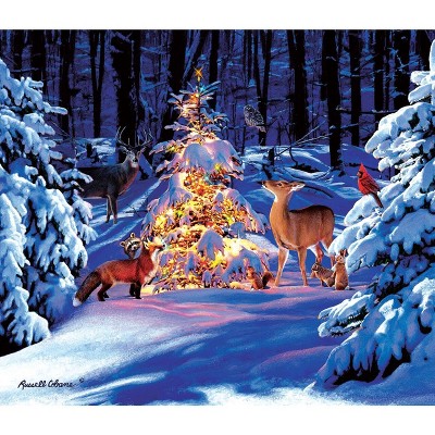 Sunsout Woodland Glow 550 pc Christmas Jigsaw Puzzle 36686
