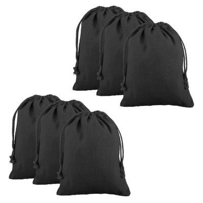 Unique Bargains Cotton Foldable Gym Travel Hiking Storage Drawstring Bag 6 Pcs