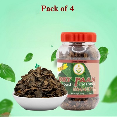 Shastha Traditional  Dry Paan Meetha Breath Freshener, Mint (Pack of 4) Each Jar has 80g