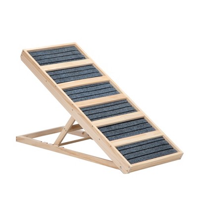 SEVOBAL Pet Steps and Ramps, Folding Portable Pet Stair Ramp with Non-Slip Rug Surface, Extra Wide Dog Steps for Bed Couch, Brown, 37.8"*15.7"*24"