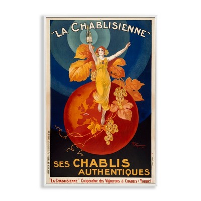 Stupell Industries Vintage Champagne Advertisement Black Framed Giclee Art