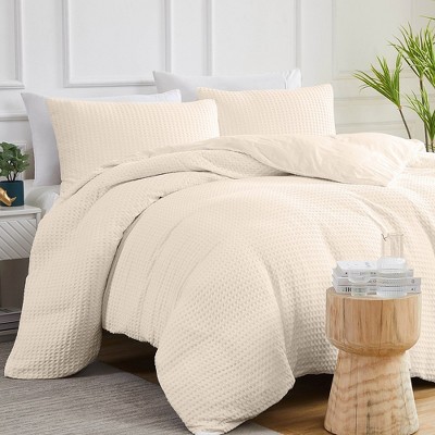 Southshore Fine Living Luxurious 100% Cotton waffle weave Duvet Cover Set with shams