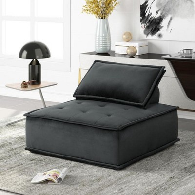 HOMLUX Anna Velvet Armless Lounge Chair