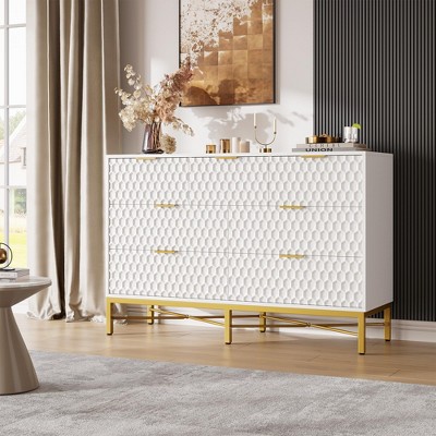 Modern 7 Drawer Dresser for Bedroom, Chest of Drawers for Closet with Deep Drawers and Wide Top, Long Wooden Dresser