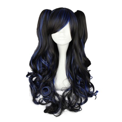 Unique Bargains Women Curly Long Hair Human Hair Wigs with Wig Cap
