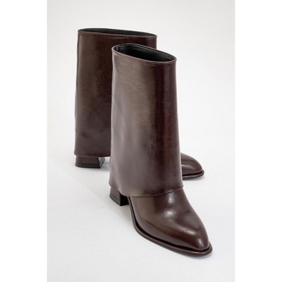 Ellas Burgundy Chunky Heel Boot (Women) | Prologue Shoes