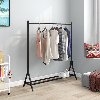 KTMBDW Simple Trending Standard Clothes Clothing Garment Rack with Storage Shelves, Clothes Organizer for Hanging Clothes