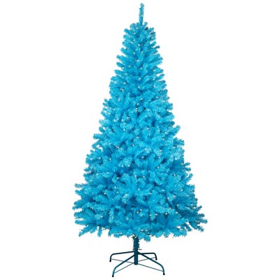 Northlight Pre-Lit Medium Artificial Pine Christmas Tree - 7' - Sky Blue - Clear Lights
