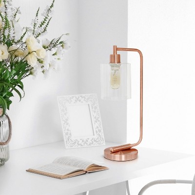 Modern Iron Desk Lamp with Glass Shade - Lalia Home