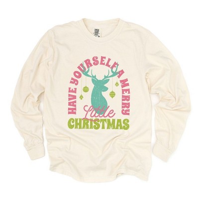 Simply Sage Market Women's Have Yourself A Merry Little Christmas Long Sleeve Garment Dyed Tee