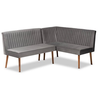 2pc Alvis Upholstered Dining Nook Banquette Set - Baxton Studio
