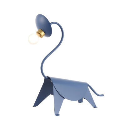 16" Bradley Modern Industrial Iron Brachiosaurus Kids' Lamp (Includes LED Light Bulb) Blue - JONATHAN Y