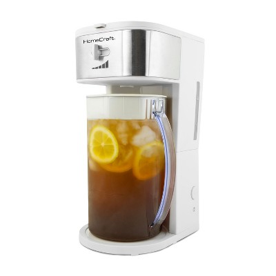 HomeCraft HCIT3WS6A 3-Quart White Stainless Steel Cafe Ice Iced Coffee and Tea Brewing System