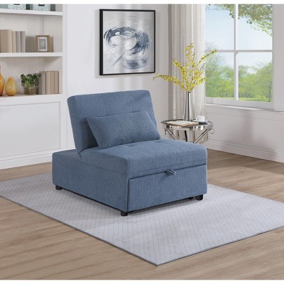 NicBex Convertible Sleeper Chair,Modern Folding Sofa Bed with Contemporary Style,Couches with Pillow for Living Room,Blue Gray/White