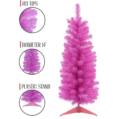 Perfect Holiday Pink Tabletop Christmas Tree with Stand Tree