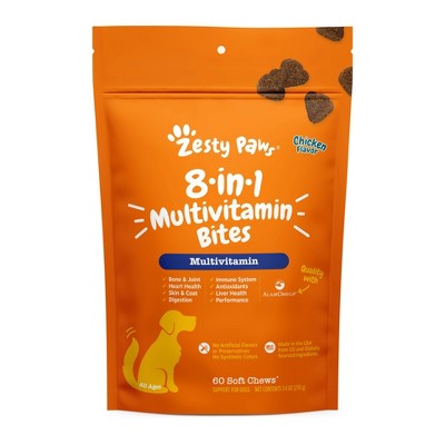 Zesty Paws 8-in-1 Multivitamin Bites for Dog Chicken Flavor - 60ct